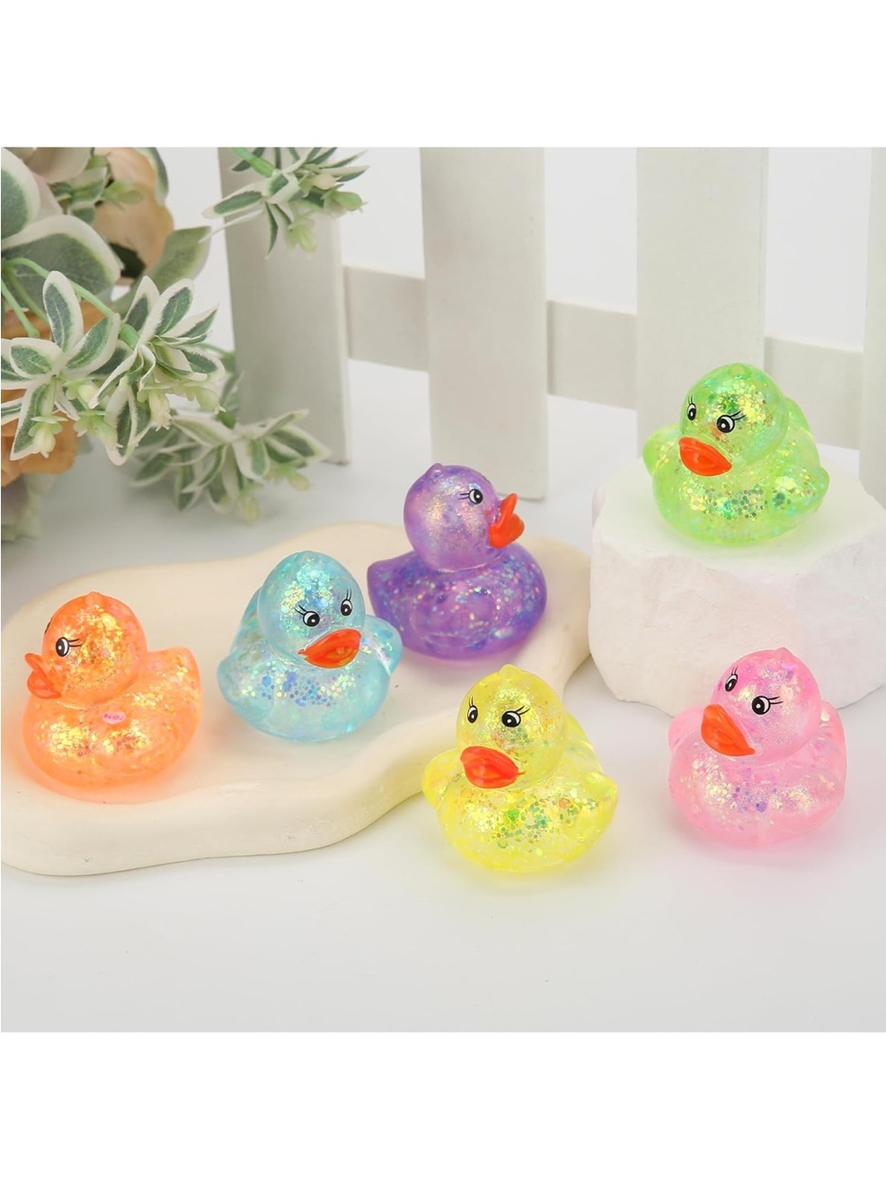 New Sensory Squishy Needoh Stress Relief Fidget Toy Glitter Duck 1 ct